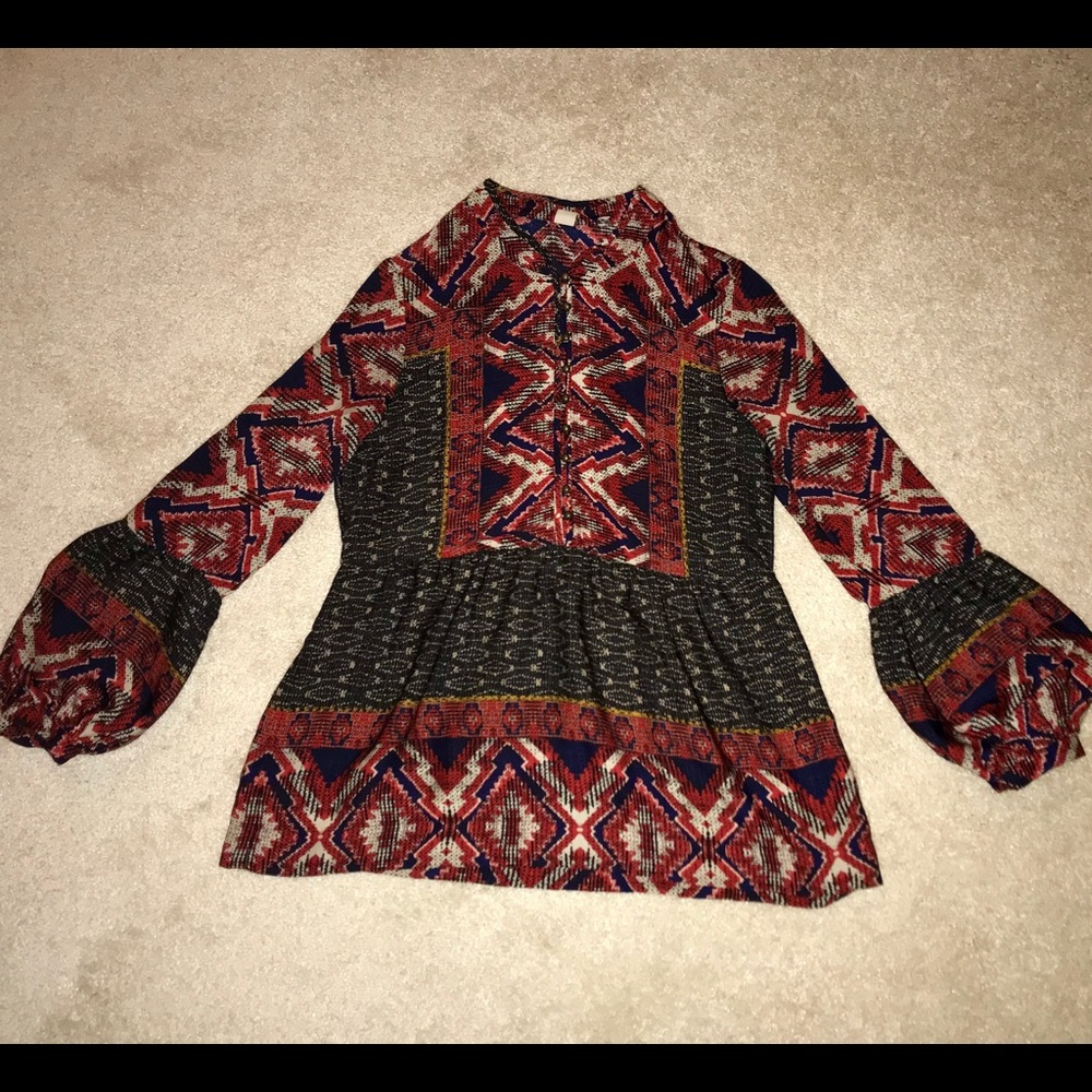 Anthropologie Tribal Print Blouse